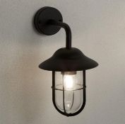 1 x Toronto Ip44 Matt Black Outdoor Wall Lantern Clear Glass - Dimensions: 31 x 17cm - Ex Display St