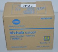 1 x Konica Minolta Bizhub C3100P TNP50Y Yellow Toner Cartridge - Product Number A0X5254 - New and