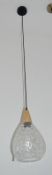 1 x INDIANA Pendant Light With Dimpled Glass Shade  - Ex Display Stock - CL298 - Ref J073 - Location