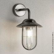 1 x Toronto Ip44 Stainless Steel Outdoor Wall Lantern Clear Glass - Dimensions: 31 x 17cm - Ex Displ