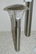 1 x STRAND 1-Light IP44 Stainless Steel Outdoor Post Light With Clear Polycarbonate Diffuser - Heigh