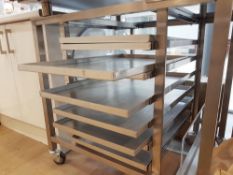 16 x Blue Seal / Moffat Turbofan 460 x 760mm Commercial Oven Baking Trays (E35GBT) - Around 12