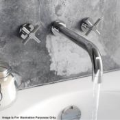 1 x Alexa Wall Mounted Basin And Bath Mixer Tap Pack - TAP06 - Unused Stock - Ref: DSY129 - CL190 -