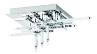 1 x Lattice Chrome 11-Light Flush Fitting with Criss Cross Pattern - Ex Display Stock - CL298 - Ref