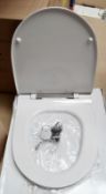 1 x Compact Round Universal Fit Slimline Soft Close Toilet Seat In White With Fixings (UF500) - Dime