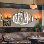 Pair Of Bespoke Art Deco Style Wall Mounted Twin-Sconce Light Fittings In Brass - Recently Removed F
