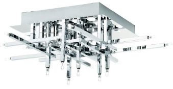 1 x LATTICE Chrome 16-Light Flush Fitting With Criss Cross Pattern - Ex Display Stock - CL298 - Ref: