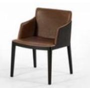 1 x POLTRONA FRAU Designer Italian Beatrice Leather Armchair - Colour: Brown+Wenge - Ref: 5725722-A