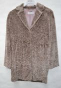 1 x Steilmann Womens Vintage-Style Faux Fur Winter Coat - Colour: Mocha - Size 12 - CL210 - New Samp