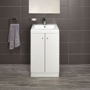10 x Alpine Duo 500 Floor Standing Vanity Unit - Gloss White - Brand New Boxed Stock - Dimensions: