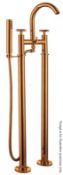 1 x Utopia Bathrooms Libertine Freestanding Bath Shower Mixer inc. Standpipes - Luxury Brassware Wit