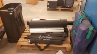 1 x Assorted Collection of Exhibition and Advertising Equipment - Includes Pop Up Stand, Roller