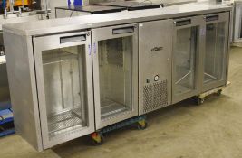 1 x Williams Topaz 4 Door Beverage Counter - Model TBB4GBSS - Self Contained Back Bar Counter -