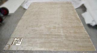 1 x FENDI 'Kalahari' 100% Bamboo & Silk Hand Knotted Rug - Made In Nepal - Dimensions: 300x200cm - R