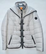 1 x Steilmann Kirsten Womens Hooded Padded Winter Coat - Size 12 - Colour: Light Cream - CL210 - Ref