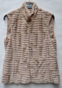 1 x Steilmann Womens Premium Soft Faux Fur Gilet In Caramel - Hook & Loop Fastening - UK Size 12 - N