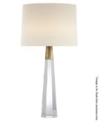 1 x Aerin / Visual Comfort Traditional 'Olsen' Table Lamp In Crystal And Hand-Rubbed Antique Brass W