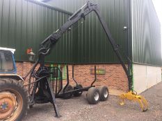 Forestry Timber Crane and Trailer With winch