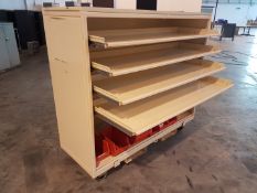 Lockable toolsafe with shelves and castors