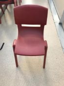 10 School Plastic Chairs In Red