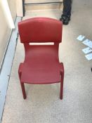 10 School Plastic Chairs In Red