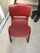 10 School Plastic Chairs In Red