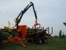 Ryetec KTS 10 Ton Timber Trailer and 6.7 metre reach crane