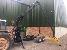 Forestry Timber Crane & Trailer With Winch.