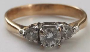 Vintage 18ct Gold Diamond Trilogy Ring