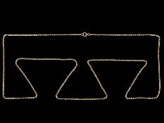 c1880 Victorian 9 Carat Gold Long Muff Chain 46g