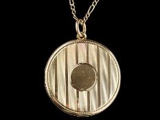 c1890 Fine 15ct Rose Gold Pendant with 9ct Chain Necklace