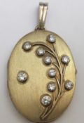 Gold Locket Diamond Pendant