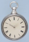 English Silver Pair Cased Watch With Rack Lever Escapement
