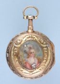 Gold and Enamel Quarter Repeating Pocket Watch