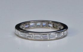 Platinum Baguette-Cut Diamond Eternity Ring