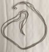 Fabulous 18k White Gold Diamond Cut 5 Strand 18ct Necklace