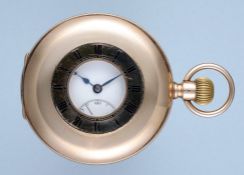 Swiss Gold Half Hunter Pocket Watch
