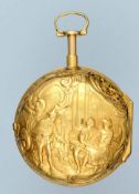 Quarter Repeating Gold Repousse Verge Pocket Watch