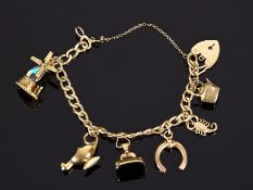9 Carat Yellow Gold 6 Charms Bracelet