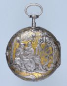 Rare Steel Cased French Verge Pocket Watch