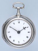 Silver Pair Cased English Verge Pocket Watch