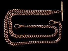 c1950 Rose 9 Carat Gold Double Albert Watch Chain