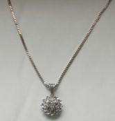 Antique Diamond Daisy 18ct Gold Necklace