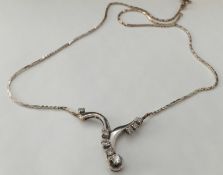 18k Diamond Lavaliere 18ct Gold Necklace