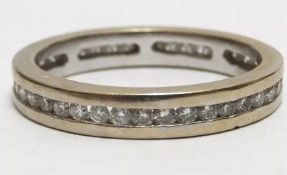 18ct White Gold 1ct Brilliant Cut Diamond Full Eternity Ring Size M