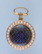 Pearl Set Gold and Enamel Verge