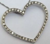 18ct Gold Diamond Heart Pendant and Chain