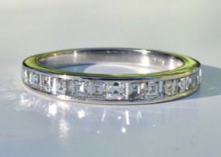 Half-Diamond Eternity Ring Set in 18k White Gold