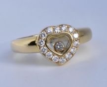 Chopard Happy Diamond Ring set in 18k Yellow Gold