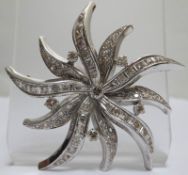 Antique 2ct Diamond 18ct Gold Brooch